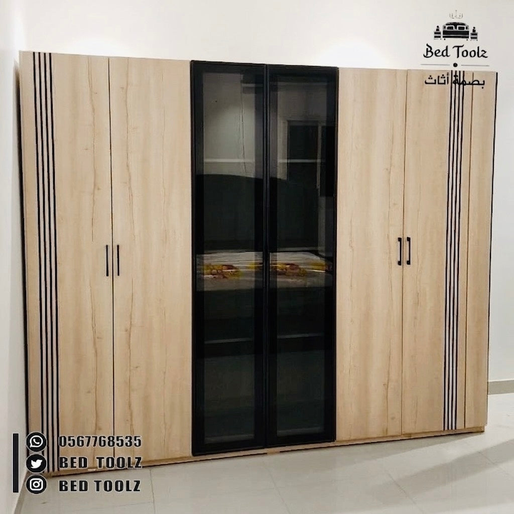 غرفه نوم خشبية رمادية راقية